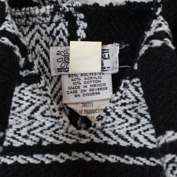 Mexican Blues Blue Baja Kangaroo Pocket Hooded Rug Style Sweater Size S - Picture 7 of 9
